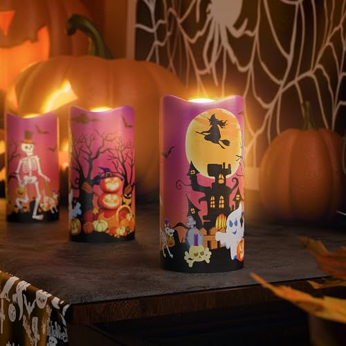 Velas sin llama para Halloween evite incendios con luces LED parpadeantes 5