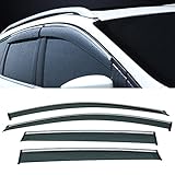 LLPTA Window Visors Compatible with 13-19 Escape 4pcs Smoke Tint with Chrome Trim Outside Mount Tape
