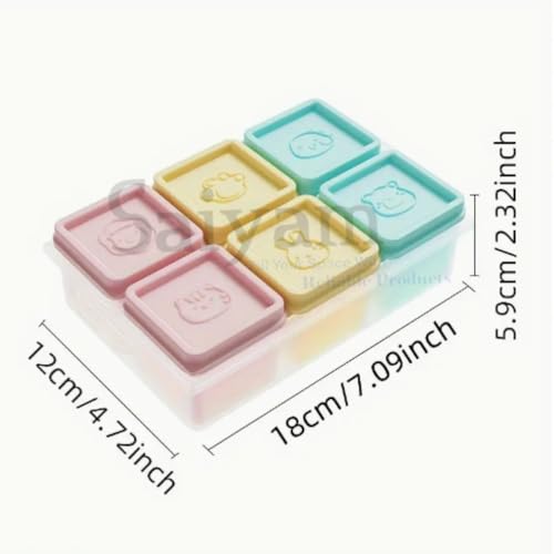 Image of Saiyam Square Ice Cube Storage Trays with Lids, Pastel Colours, Square Summer Ice Box with Removable Lid, Easy Release Cube Molds