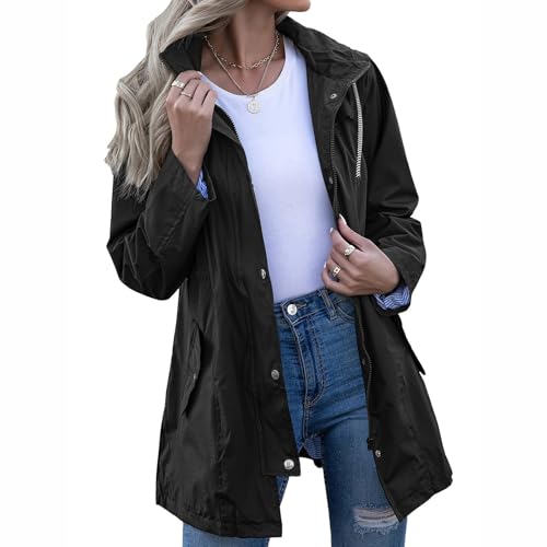 Chaqueta softshell impermeable transpirable de mujer, parka de lluvia paraviento 2