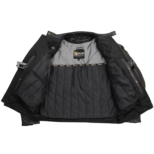 Xelement XS-PR-105-JACKET-400257 Xspr105 Men'S 'The Racer' Black Leather Armored And Vented Motorcycle Biker Rider Racing Jacket thumb #5