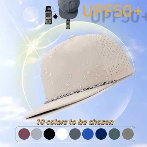 Image of Quick Dry Fit Baseball Cap - Water Repellent Sun Hat for Fishing, Running, Hiking, Golf, Surfing, Sailing, Boating