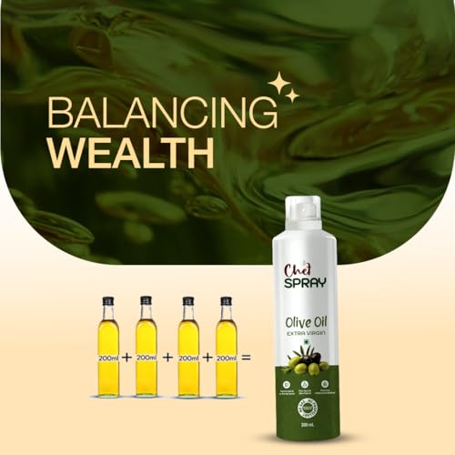 Image of ChefSPRAY Extra Virgin Olive Oil Spray - Pack of 2 | 100% Natural, No Gas, Healthy Cooking Oil Spray | Perfect for Salads, Grilling, Baking & Air Frying - 200 mL Each