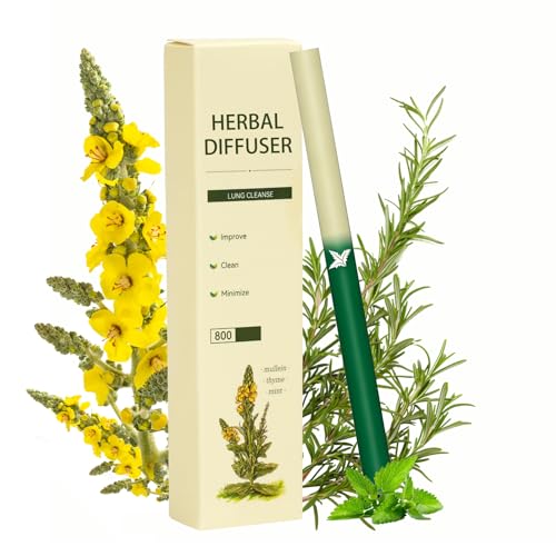 FSAZAT Herbal Diffuser Pen Lung Cleanse Diffuser with Mullein Thyme & Mint Supports a Calm Mood and Relaxed Feelings