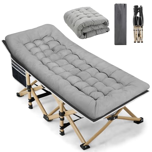 Fragess Portable Camping Cot, 600LBS Max Load, Extra Wide with
