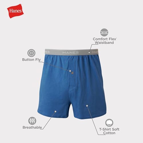 image for Hanes mens Exposed Waistband Knit - Multiple Packs Available boxer sho