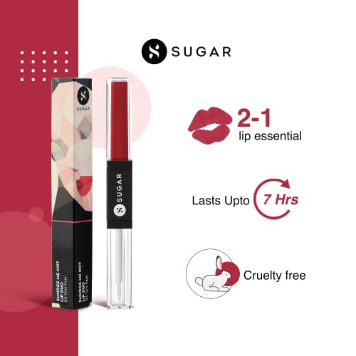 Image of SUGAR Cosmetics - Smudge Me Not - Lip Duo - 03 Tan Fan (Mauve Nude) - 3.5 ml - 2-in-1 Duo Liquid Lipstick with Matte Finish and Moisturizing Gloss