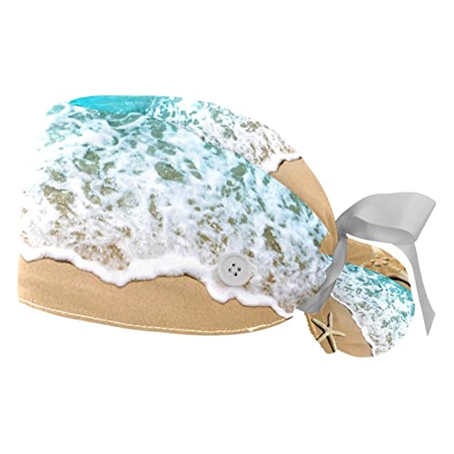 Chapeaux bouffants Etoile de mer JDEZ lot de 2 casquettes de travail ajustables