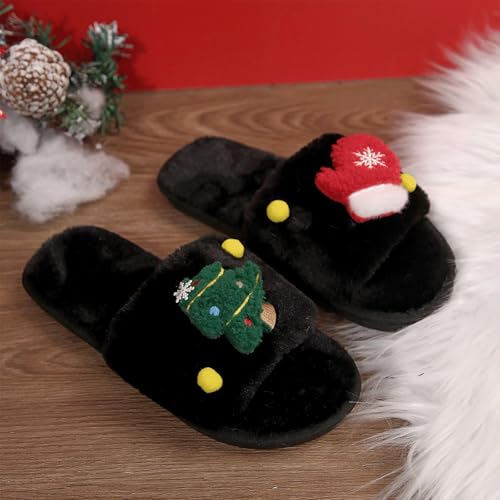 Christmas Slippers for Women Cute House Shoes Fluffy Cozy Plush House Slippers Soft Non-Slip Home Shoes Women2