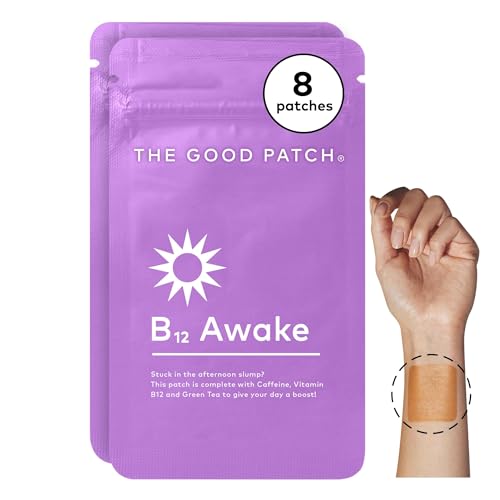 The Good Patch B12 Awake Patch, Natural Patch with Caffeine, B12, and Green Tea Extract, Plant Powered Wearable Wellness (8 Total Patches)