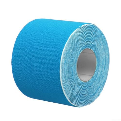 Cinta de kinesiología impermeable de 5 m de longitud para aliviar el dolor muscular y mejorar el rendimiento (azul lago)