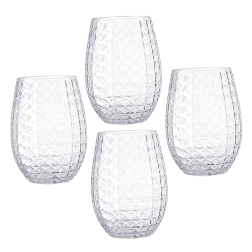 Alipis 4piezas Vasos De Cerveza y Vino Plástico Transparente para Fiestas y Hogar Multifunción