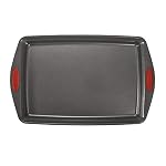 Rachael Ray Nonstick Bakeware with Grips includes Nonstick Bread Pan, Baking Pan, Cake Pans and Cookie Sheet / Baking Sheet - 5 Piece, Gray with Red Grips - Image 3