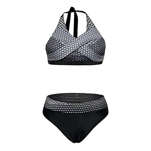 Swimsuit Women Bikini Set Boy Shorts: Swimsuit Women High Waisted Straps Bikini Suit Girls Petite Push-Up Slimming Bathing Suit String Bra With Bottoms Grey-C, Medium #TOP2