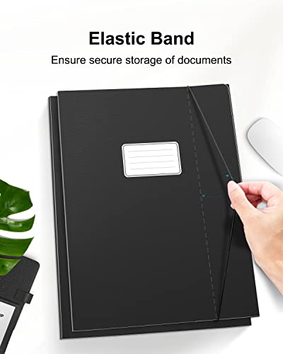 JiaWei Folders for Paperwork A4, Pack of 12 File Folder, 3 mm Spine, Made of 350 g/㎡ Cardboard with 3 Flaps & Elastic Strap - Image 4