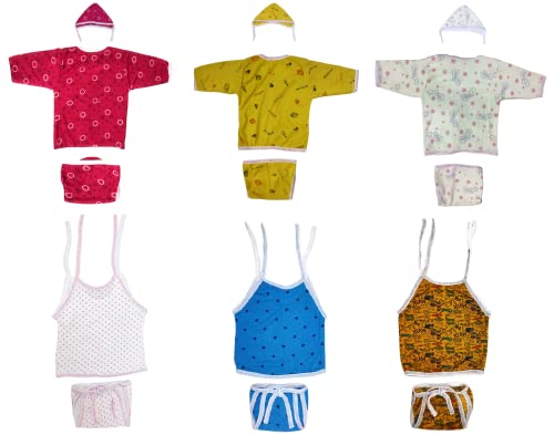 Image of TANGY Adorable Newborn Dress with Built-in Mittens for Extra Warmth and Style Top Set (Pack of 3)