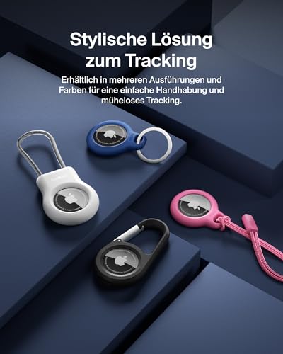 Belkin AirTag Hülle mit Schlüsselanhänger (Secure Holder Schutzhülle für Air Tag, Accessoire mit Kratzschutz) – Weiß