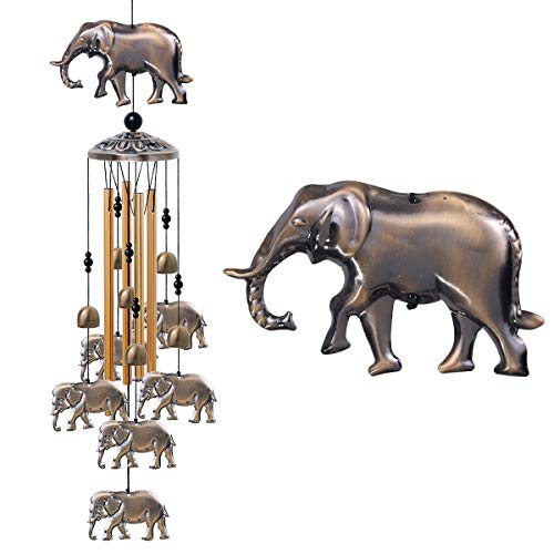 Garden Elephant Wind Chimes Outdoor Decor - with 4 Tubes 6 Bells 7 Elephants Wind Chime, Mobile Romantic Wind Catcher, Elephant Wind Chime for Home, Mom Gifts, Balcony, Festival, Garden Decoration Garden Elephant Wind Chimes Outdoor Decor - with 4 Tubes 6 Bells 7 Elephants Wind Chime, Mobile Romantic Wind Catcher, Elephant Wind Chime for Home, Mom Gifts, Balcony, Festival, Garden Decoration