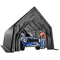Portable Garage 13 x 24 FT Heavily Duty RV Carport Canopy, Reinforced Steel A-Frame Truck Ports, Weatherproof All-Cover Outdoor Metal Garage Car Shelter, Superior Resistance to Tearing and Weathering