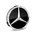 Mercedes-Benz Chrome Star on Black Wheel Center Cap