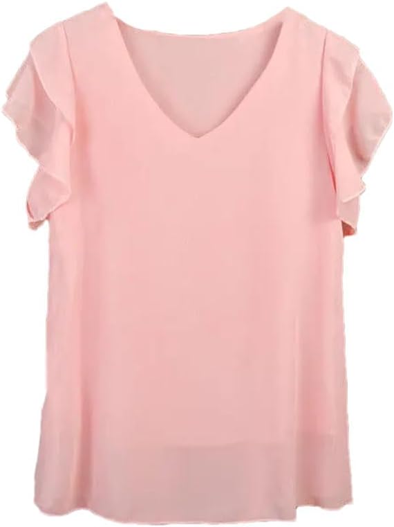 Women's Chiffon V-Neck Casual Loose Top