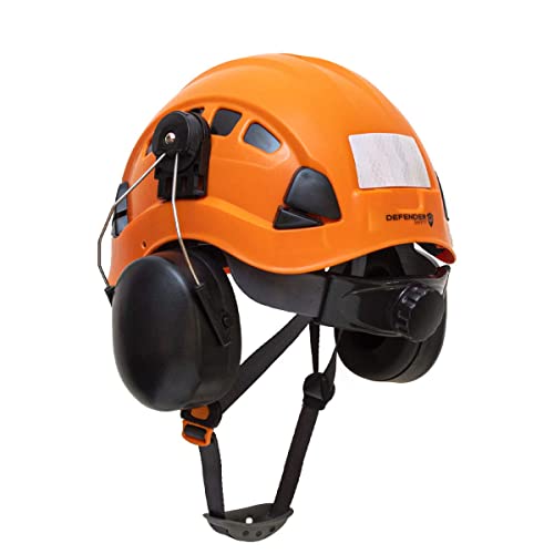 Defender Safety H1 Helmet Attachable Ear Muffs, 24Db Ansi Ear Protection For Construction With Hard Hat Mounting Adaptors. Fits H1-Ch And Most Hard Hats #TOP2