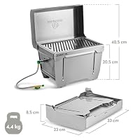BURNHARD® Camping Gasgrill JONES Jr. Edelstahl Klappgrill mit Deckel – Ansicht 3