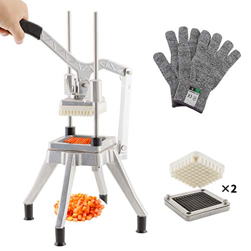 TUNTROL Commercial Vegetable Chopper 14  38 Stainless Steel BladeSecond Generation Quick Slicer Machine Easy Dicer for Onion Tomato Pepper Potato Mushrooms