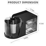 Marbrasse Desk Organizer with 2 Drawer, 360°Rotating Pen Holder, Desk Organizers and Accessories with 6 Slots Pencil Holder + 2 Drawer, Art Supply Storage Box Caddy for Office (Black) - Image 3