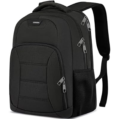 Black Laptop Backpack for Men Women, School Backpacks for Teen Boys and Girls, Lightweight Backpack Personal Item Bag, 15.6 Inch Water Resistant College Bookbag, Computer Bag Gift for Men & Women