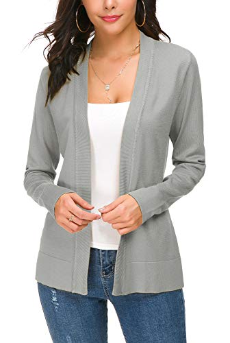 Image of EXCHIC Women's Long Sleeve Open Front Cardigan Sweater Lightweight Casual Knit Sweaters