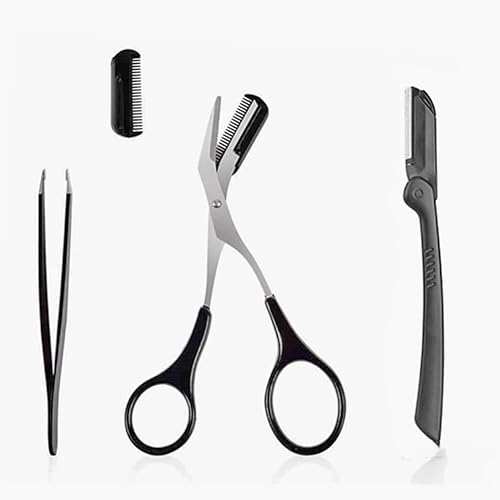 Miniatura 7 de Kit de tijeras de cejas 3 en 1, cortador de cejas para mujeres, kit de aseo de cejas especialmente diseñado para mujeres, incluye; tijeras de cejas