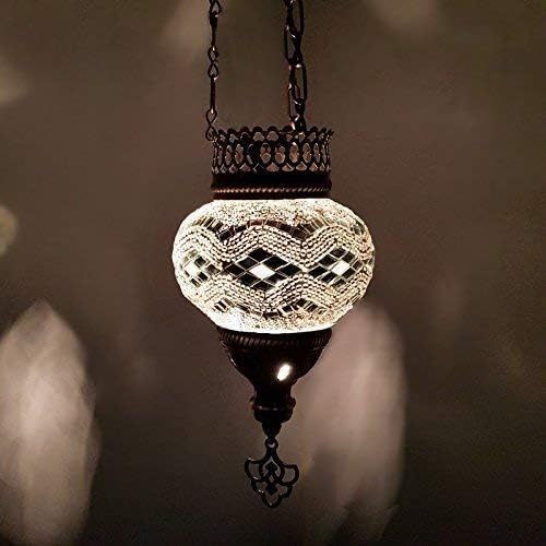 Handmade Turkish Moroccan Bohemian Style Mosaic Hanging Candle Tea Light Lamp Lantern Non-Electric - UK Seller