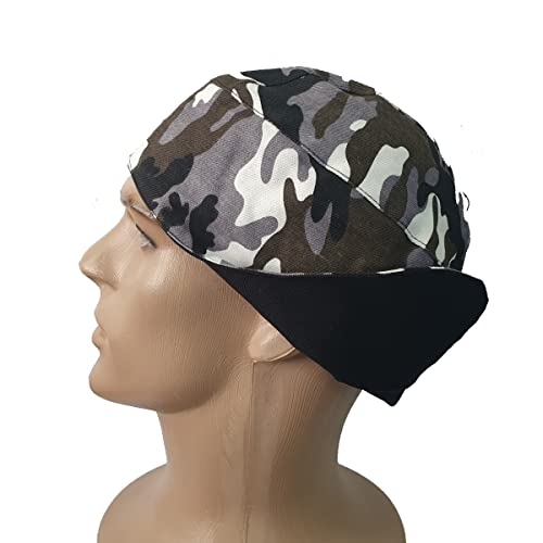 Touca De Soldador Camuflado Cinza Solda Metalúrgico Industrial Pintor (TAMANHO ÚNICO 56-58, Camuflad