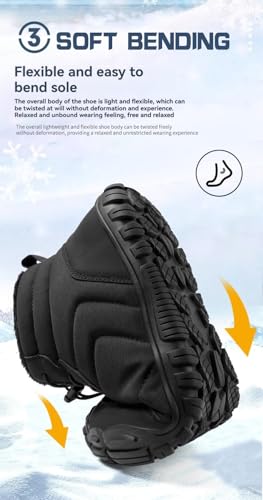 Winter Hike Barefoot Boots Women Men Minimalist Warm Snow Fur Boots Wide Toe Box Zero Drop Ankle Boot Waterproof Slip On Walking Trail Running Sneakers3