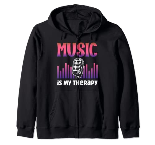 Music is my therapy band músico sudadera con capucha