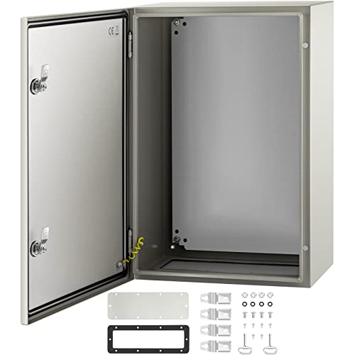 Vevor Nema Steel Enclosure, 24 X 16 X 10'' Nema 4X Steel Electrical Box, Ip66 Waterproof & Dustproof, Outdoor/Indoor Electrical Junction Box, With Mounting Plate #TOP18