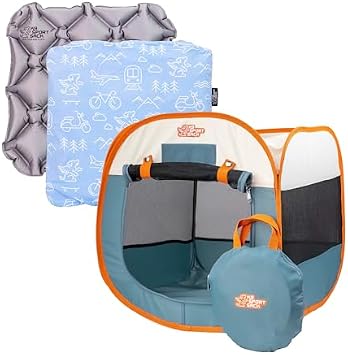 K9 Sport Sack K9 Kennel Portable Pop-Up Tent, Blue Small, 20" L x 20" W x 20" H + Sleeper with Blue Slip Cover Small/Medium, 3 x 18 x 18