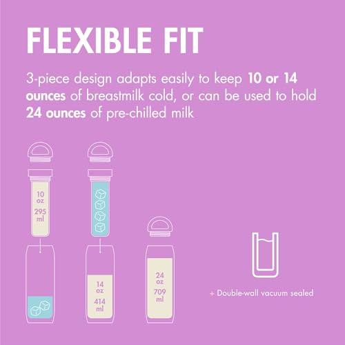 image for Boon Frosh Portable Breast Milk Chiller - Stainless Steel Cooler and S