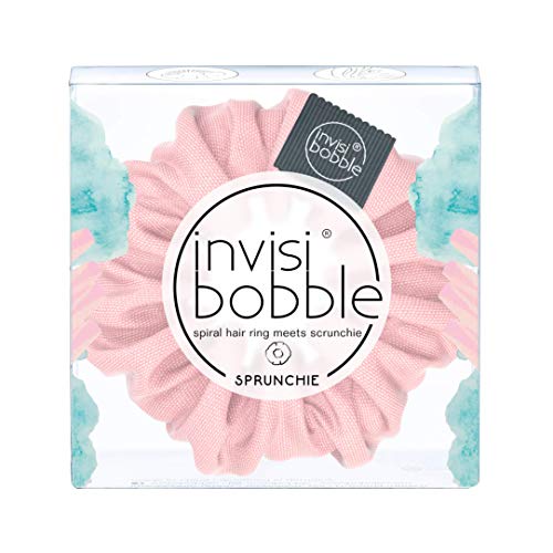 invisibobble Sprunchie Spiral Hair Ring - Scrunchie Stylish Bracelet, Strong Elastic Grip Coil Hair Accessories for Women - Gentle for Girls Teens Toddlers and Thick Hair - No Morals, But Corals