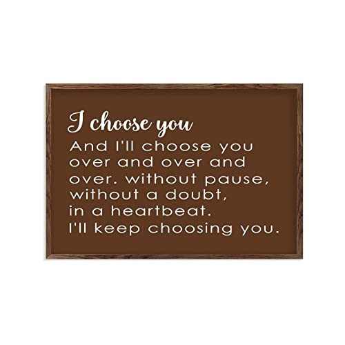 Panneau en bois I Choose You rustique de 20x30 cm décoration murale artisanale de qualité