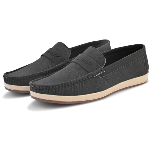 Image of Centrino Suede Loafers for Men | Shoes for Man Stylish | Casual Lightweight Slip-On | Cushioned Insole | Comfortable Moccasin Hand-Stitched Design | Mens Loafer Shoes Slip On for Man (9568)