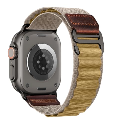 Image of Nylon Leather Band Compatible with Apple Watch Ultra 3 2 1 49mm