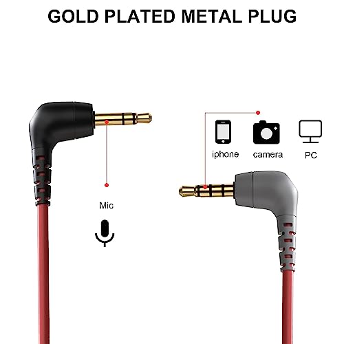 Cable de micrófono 3.5mm TRS a TRRS enrollado miniatura 4