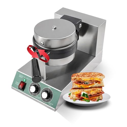 Máquina para hacer hamburguesas UFO multiusos - Gofrera antiadherente de 1300 W con temperatura y temporizador ajustables - Perfecta para helados, heladerías y cocinas comerciales