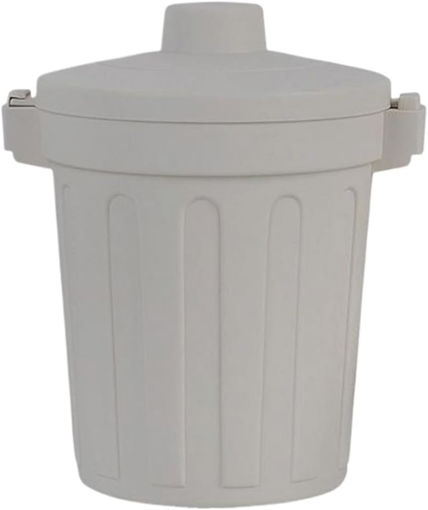 Tiny Trash Can Compatible For Desk Small Lidded Garbage Bin Garbage Cans Compatible For Bathroom Kitchen Bedroom Offices Dorm Room Car Indoor(Gray)