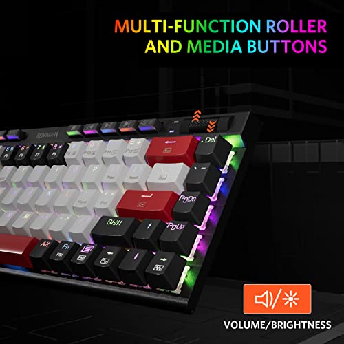 Redragon K635 Hot Swappable Mechanical Keyboard Customized Rgb Backlit With Volume Control, Bluetooth/2.4G-Wireless/Usb-C Compact Gaming Keyboard With Red Switches(68+10Keys) #TOP5