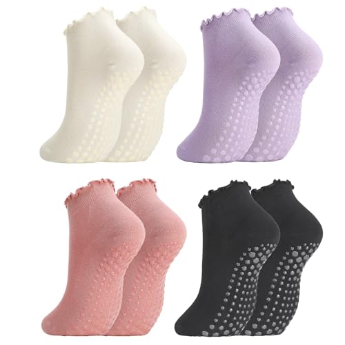 Utensilsto 4 Paar Stoppersocken Damen Yoga Socken 35-39 Pilates Socken Damen Rutschfestesocken Anti-Rutsch-Sock mit Griffen für Zuhause Reha Dance Workout Utensilsto 4 Paar Stoppersocken Damen Yoga Socken 35-39 Pilates Socken Damen Rutschfestesocken Anti-Rutsch-Sock mit Griffen für Zuhause Reha Dance Workout
