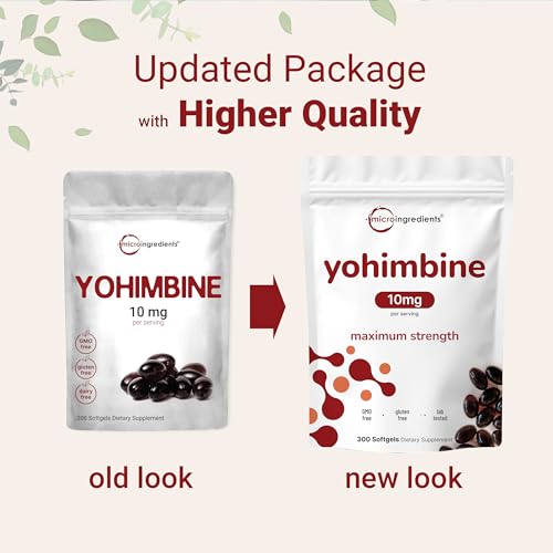 double strength yohimbine supplements for men and women 10mg per serving 300 softgels yohimbine hcl with virgin sunflower seed oil for better absorption supports energy production african raw