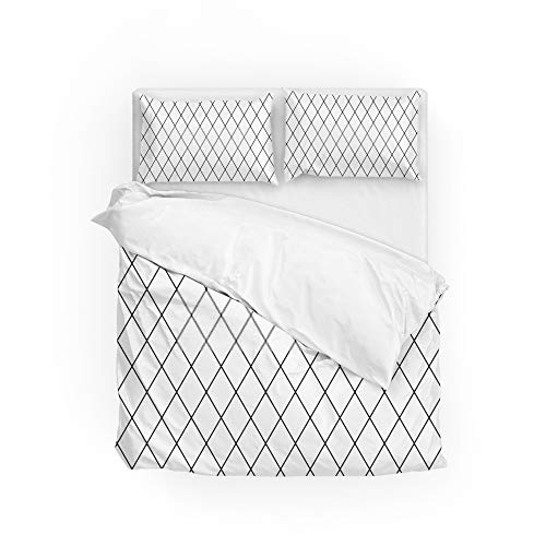 Parure de lit motif géométrique 3 pièces housse de couette polyester - 2